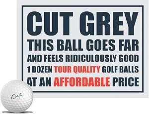 Cut Grey golf ball